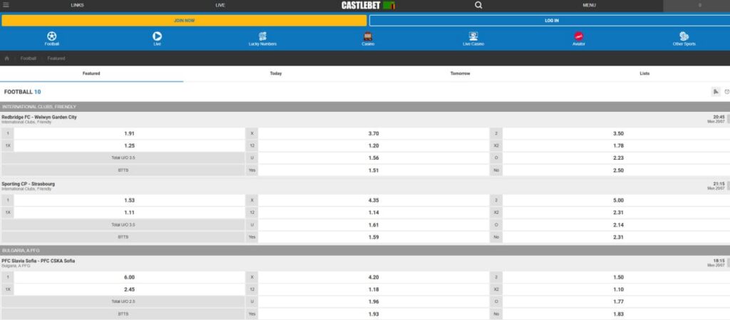 Castlebet betting