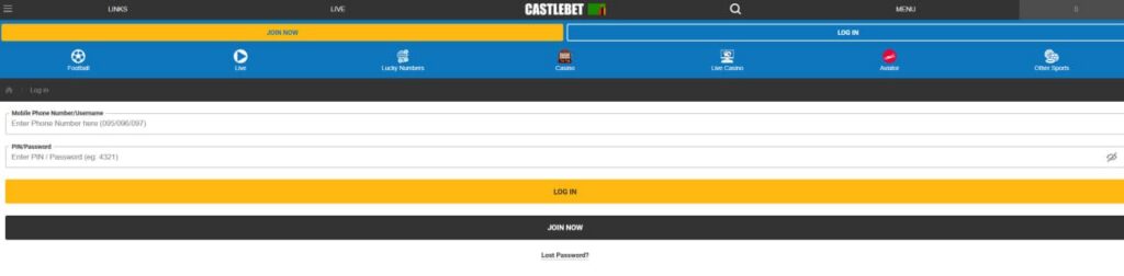 Castlebet login